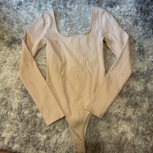 Beige Long Sleeve Bodysuit